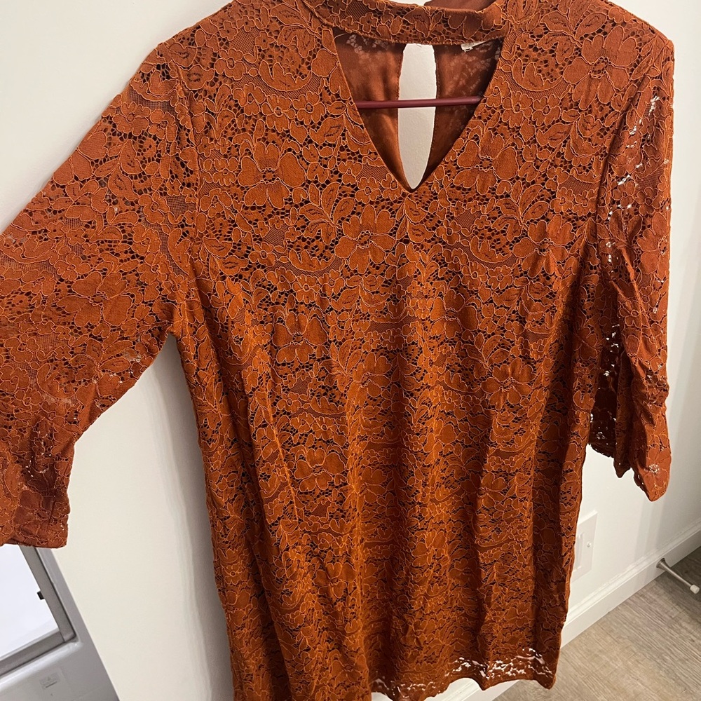 Altar'd State Rust Lace Dress